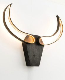 Wooden lamp Bull skull