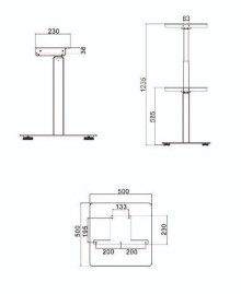 Height adjustable laptop desk Node (Solid Oak worktop)