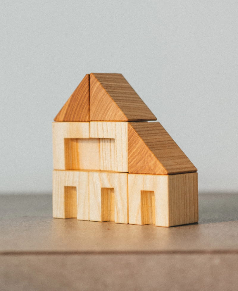 Wooden building set "Little Huts"