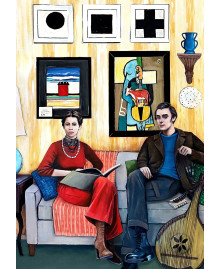 Wooden puzzle "Visiting Malevich"