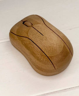 Wooden wireless computer mouse