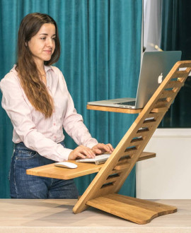 Wooden ergonomic laptop table