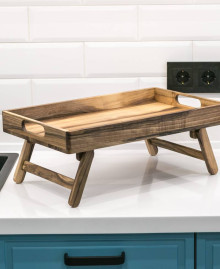 Wooden tray with legs