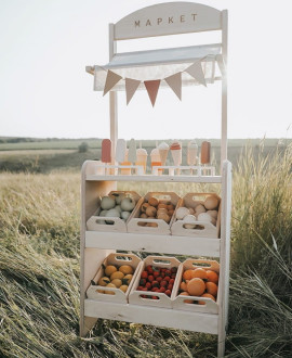 Wooden market stand for children Wooden market stand for children
