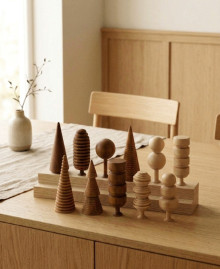 Wooden Tree Figurine Set "PARATURKA" (11 pcs)