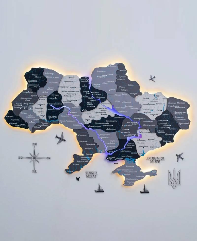 Дерев'яна мапа України "Нордік" (з підсвічуванням)