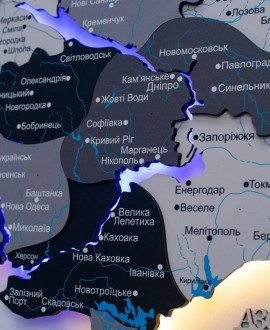 Деревянная карта Украины "Нордик" (с подсветкой)