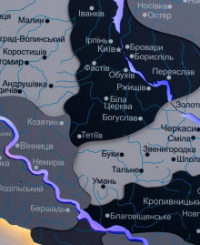 Дерев'яна мапа України "Нордік" (з підсвічуванням)