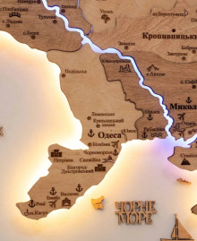Деревянная карта Украины "Голд" (с подсветкой)