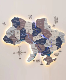Деревянная карта Украины "Круиз" (с подсветкой)