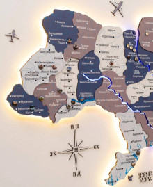 Wooden Ukraine map "Cruise" (with backlighting)