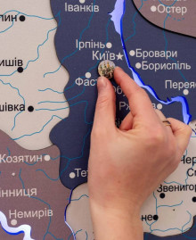 Дерев'яна мапа України "Круїз" (з підсвічуванням)