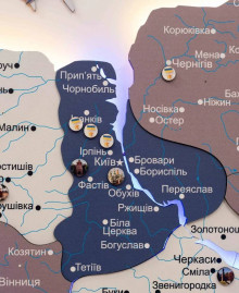 Деревянная карта Украины "Круиз" (с подсветкой)