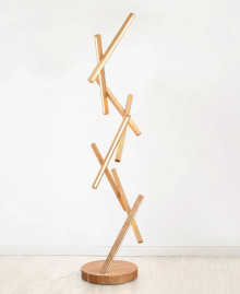 Wooden floor lamp DNA