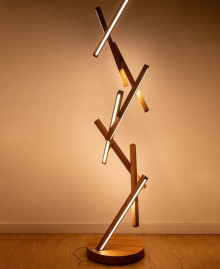 Wooden floor lamp DNA