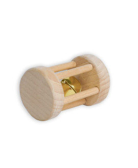 Wooden rolling toy with a bell for pets Wooden rolling toy with a bell for pets