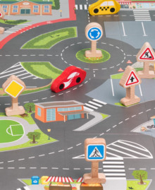 Wooden play set "Road Signs and Roads"