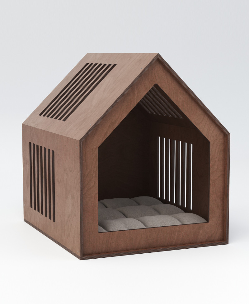 A wooden dog house A wooden dog house