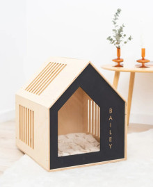 A wooden dog house (for the garden)