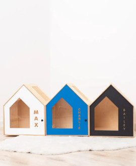 A wooden dog house (for the garden)