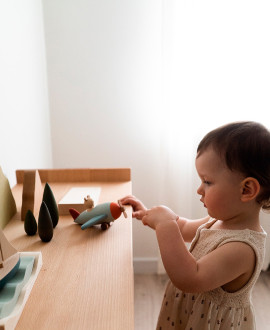 Wooden toy "A mouse with an aeroplane"