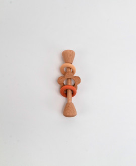 Wooden rattle "Rings and flower"
