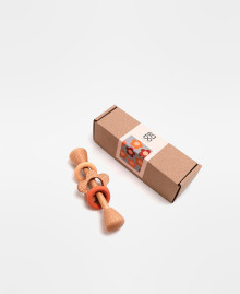 Wooden rattle "Rings and flower"