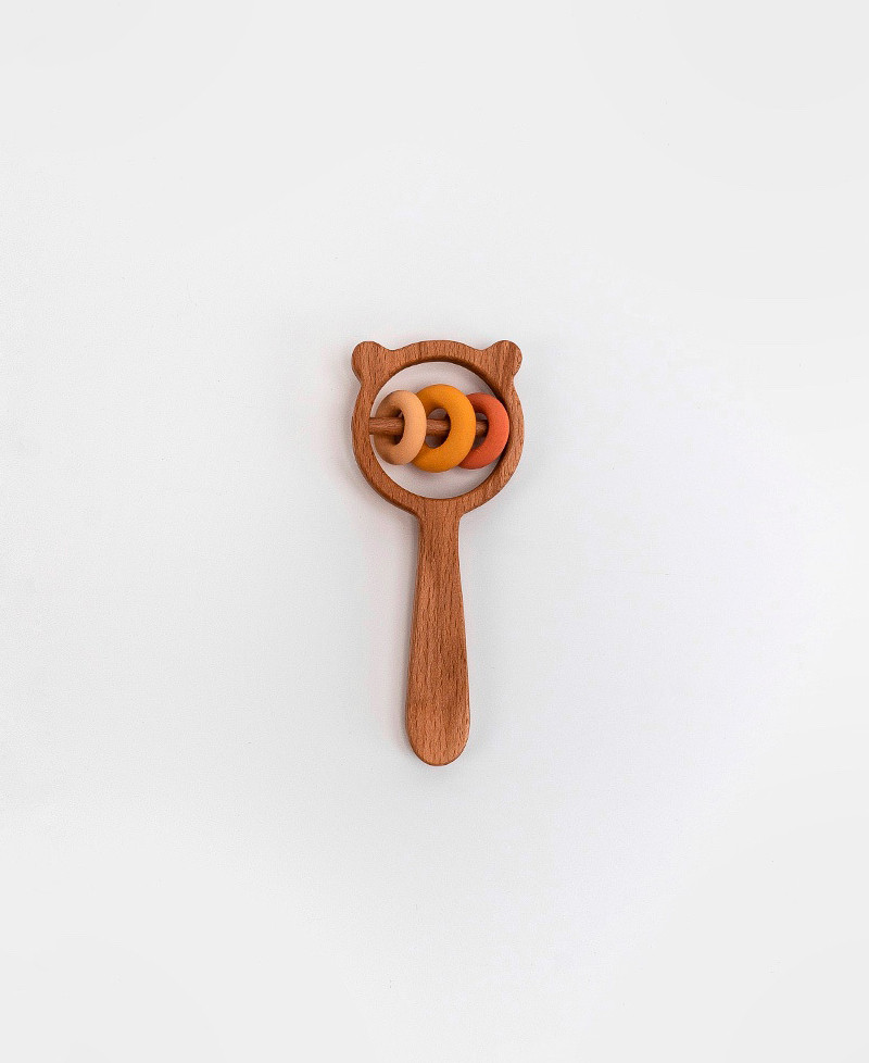 Wooden rattle "Little bear with rings" Wooden rattle "Little bear with rings"