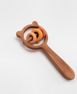Wooden rattle "Little bear with rings" Wooden rattle "Little bear with rings"