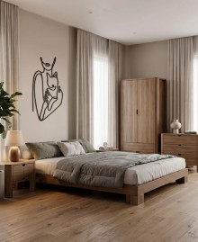 Wooden low bed CUBE