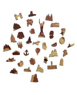 Дерев'яний фігурний пазл "Мапа України"
