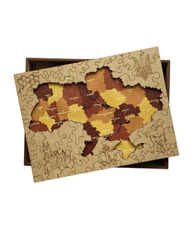 Wooden figure puzzle "Map of Ukraine"