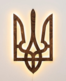 Wooden panel "Coat of Arms of Ukraine" (with backlighting) Wooden panel "Coat of Arms of Ukraine" (with backlighting)