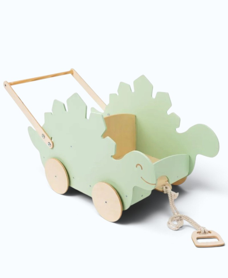 Wooden toy wagon "Stegosaurus" Wooden toy wagon "Stegosaurus"