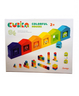 Wooden constructor "Colored houses"