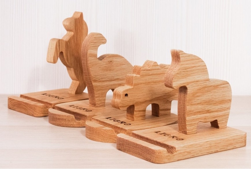 Wooden phone stands